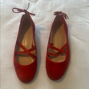 Stuart Weitzman Red Ombre Ballet Flats with Straps